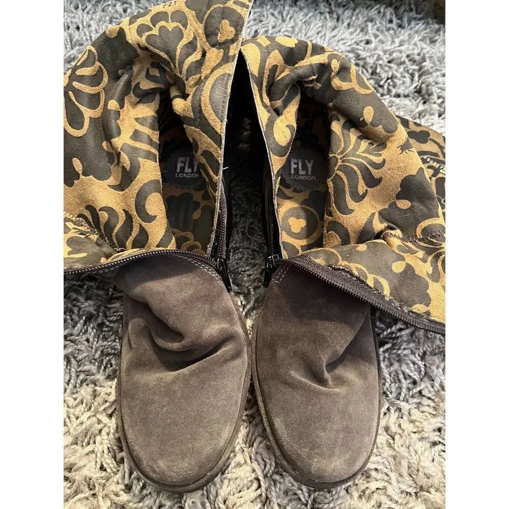 Fly London Yust Grey Suede Boot - Picture 13 of 15